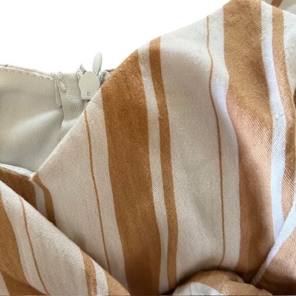 Megan Tie-Front Striped Fully Lined Romper Boho Chic Summer Outfit Size Medium - Picture 6 of 9